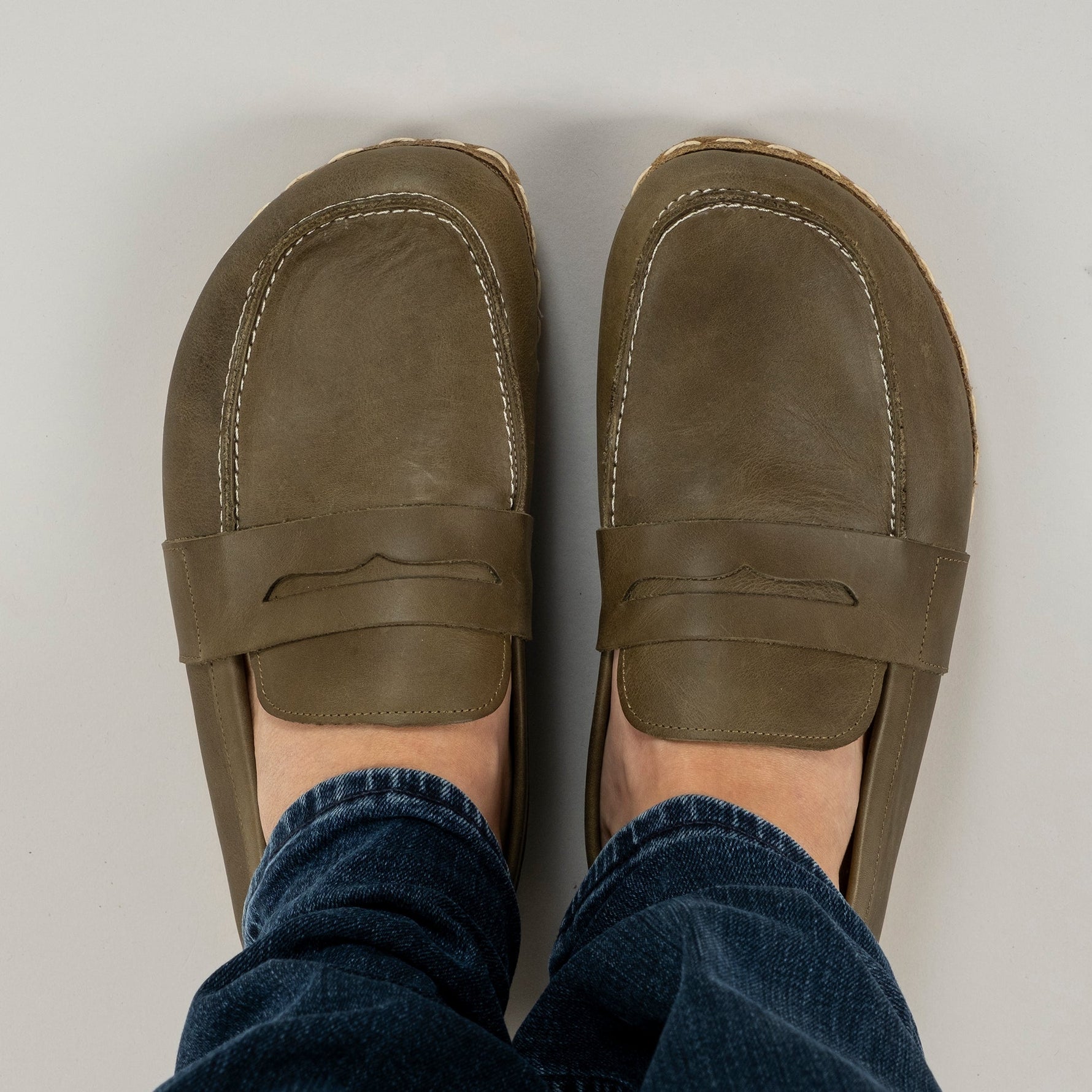 Women's Green Penny Loafers