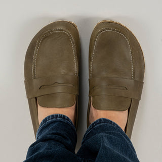 Women's Green Penny Loafers