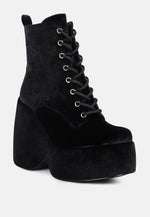 Ashcan High Platform Velvet Ankle Boots