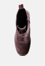 Ashcan High Platform Velvet Ankle Boots