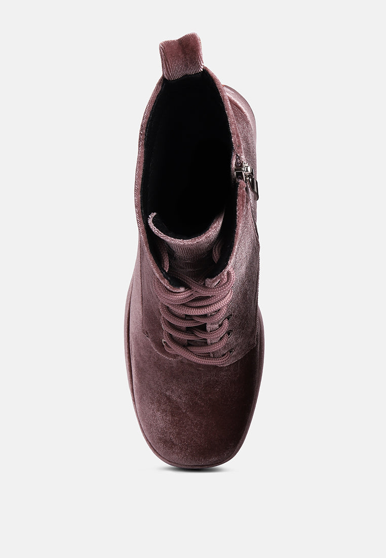 Ashcan High Platform Velvet Ankle Boots