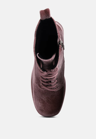 Ashcan High Platform Velvet Ankle Boots