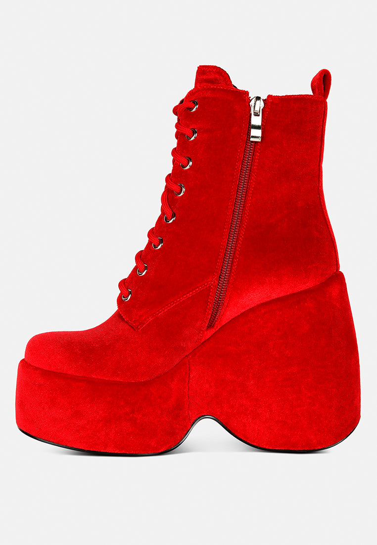 Ashcan High Platform Velvet Ankle Boots