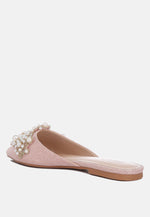 Astre Pearl Embellished Shimmer Mules