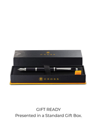 Century® II Black Lacquer Fine Nib Fountain Pen - By Baano