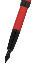 Bailey™ Matte Red Lacquer Stainless Steel Medium Nib Fountain Pen - By Baano
