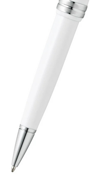 Bailey Light™ Polished White Resin Ballpoint Pen - By Baano