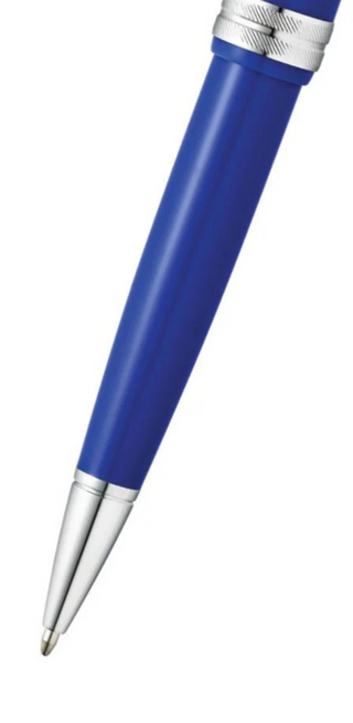 Bailey Light™ Polished Blue Resin Ballpoint Pen - By Baano