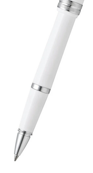 Bailey Light™ Polished White Resin Rollerball Pen - By Baano