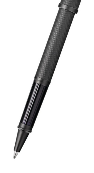 Century® II Black PVD Micro-knurl Rollerball Pen - By Baano