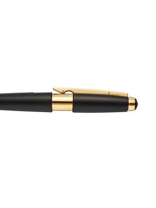 Edge™ Matte Black Lacquer with Gold PVD Appointments Selectip® Rollerball Pen - By Baano