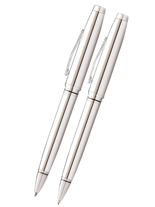 Coventry Polished Chrome Pen and Pencil Gift Set - By Baano