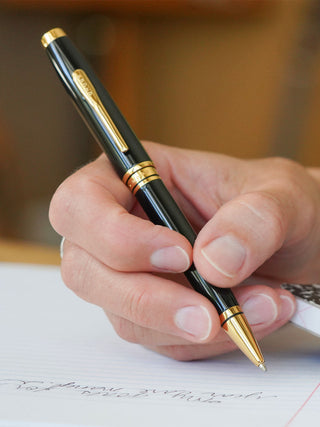 Coventry Black Lacquer with Gold-Tone Ballpoint Pen - By Baano