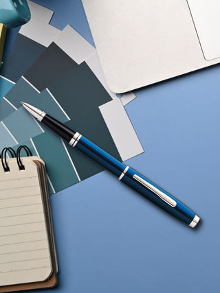 Coventry Blue Lacquer Rollerball Pen - By Baano