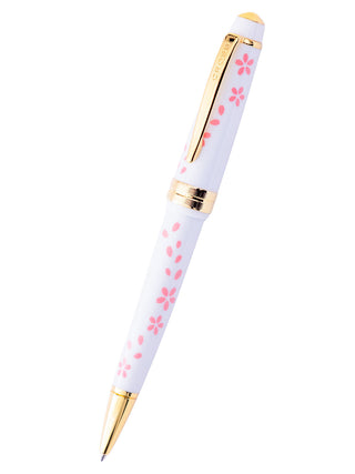 Bailey Light™ Cherry Blossom Glossy White Resin Ballpoint Pen - By Baano