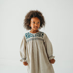 Meadow Breeze Linen Embroidered Oasis Dress - By Baano