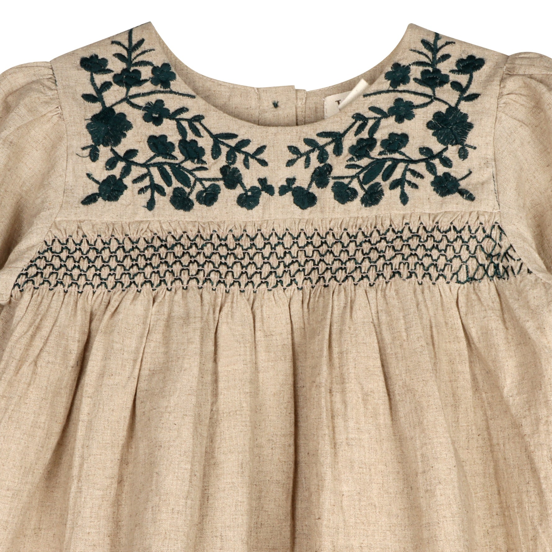 Meadow Breeze Linen Embroidered Oasis Dress - By Baano
