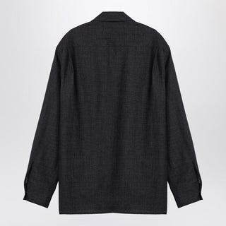 Dark Grey Wool Zip Shirt - By Baano