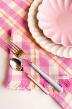 Abigail Plaid Runner in Bubblegum and Peach