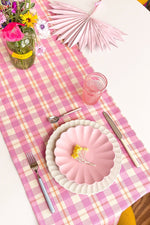 Abigail Plaid Runner in Bubblegum and Peach