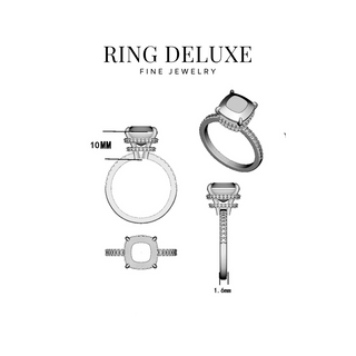 4.0ct Cushion Cut Moissanite Diamond Double Hidden Halo Engagement Ring Ring Deluxe Fine Jewelry