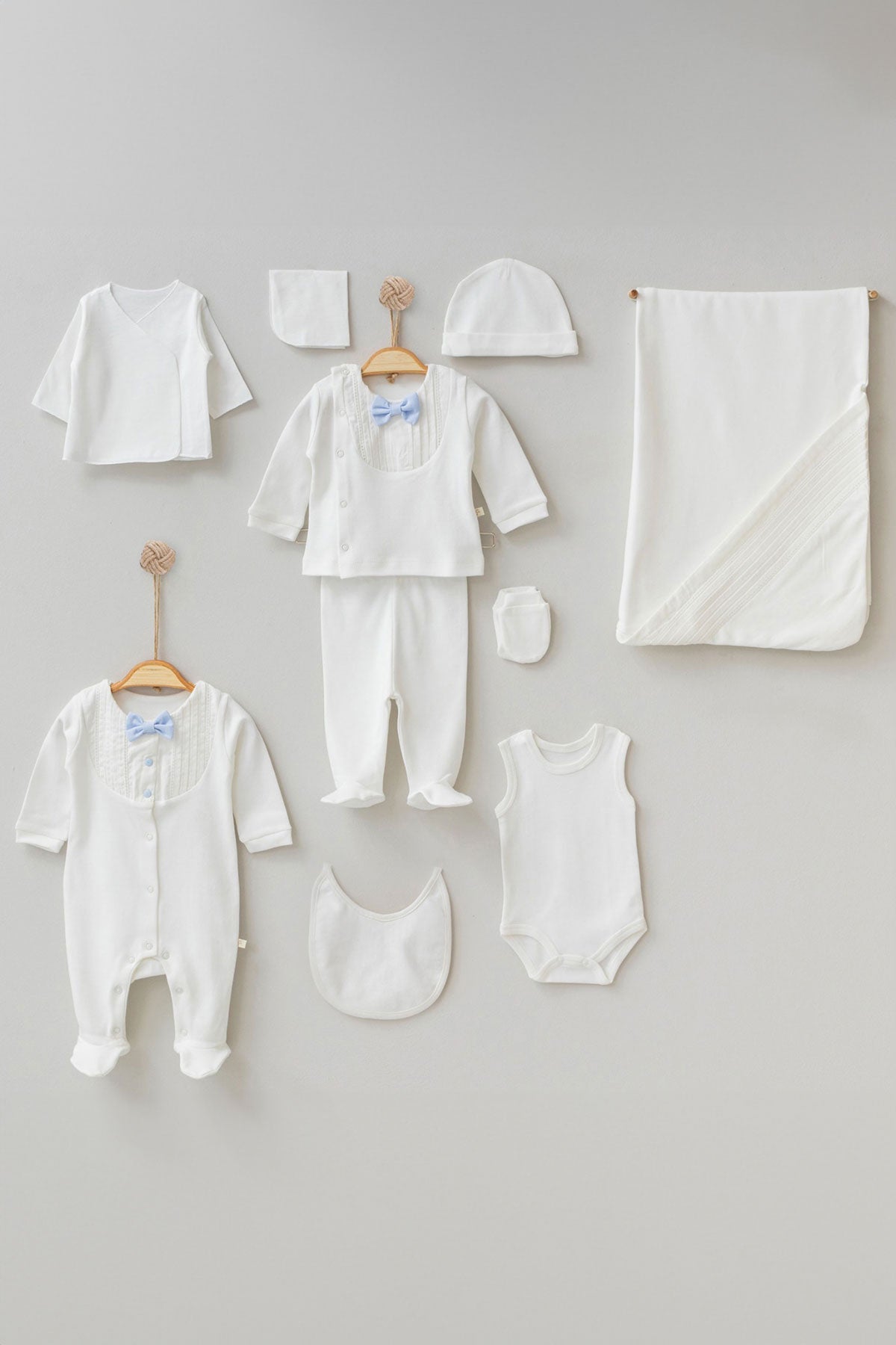 Alex Baby Blue Newborn Coming Home Set (10 pcs) - By Baano