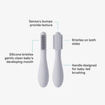 Baby-Led™ Toothbrush + Tongue Depressor in Pewter