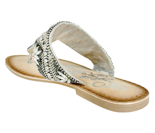 Amare Beaded Sandals in Silver Naughty Monkey