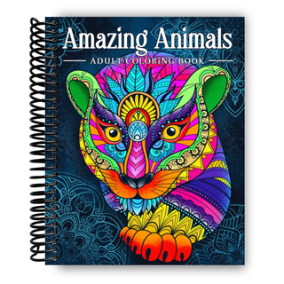 Amazing Animals: Adult Coloring Book, Stress Relieving Mandala Animal Designs (Spiral Bound) - By Baano