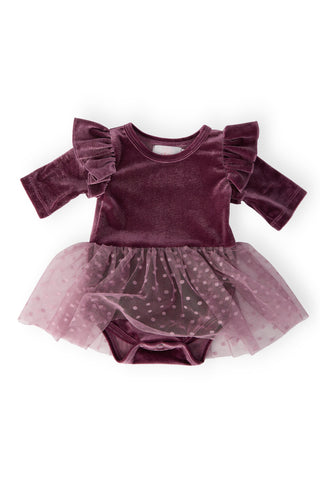 Amethyst Velvet Tutu Bodysuit - By Baano