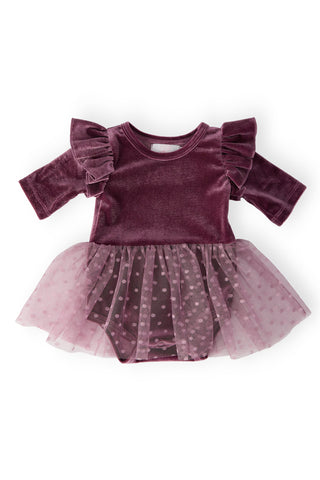 Amethyst Velvet Tutu Bodysuit - By Baano