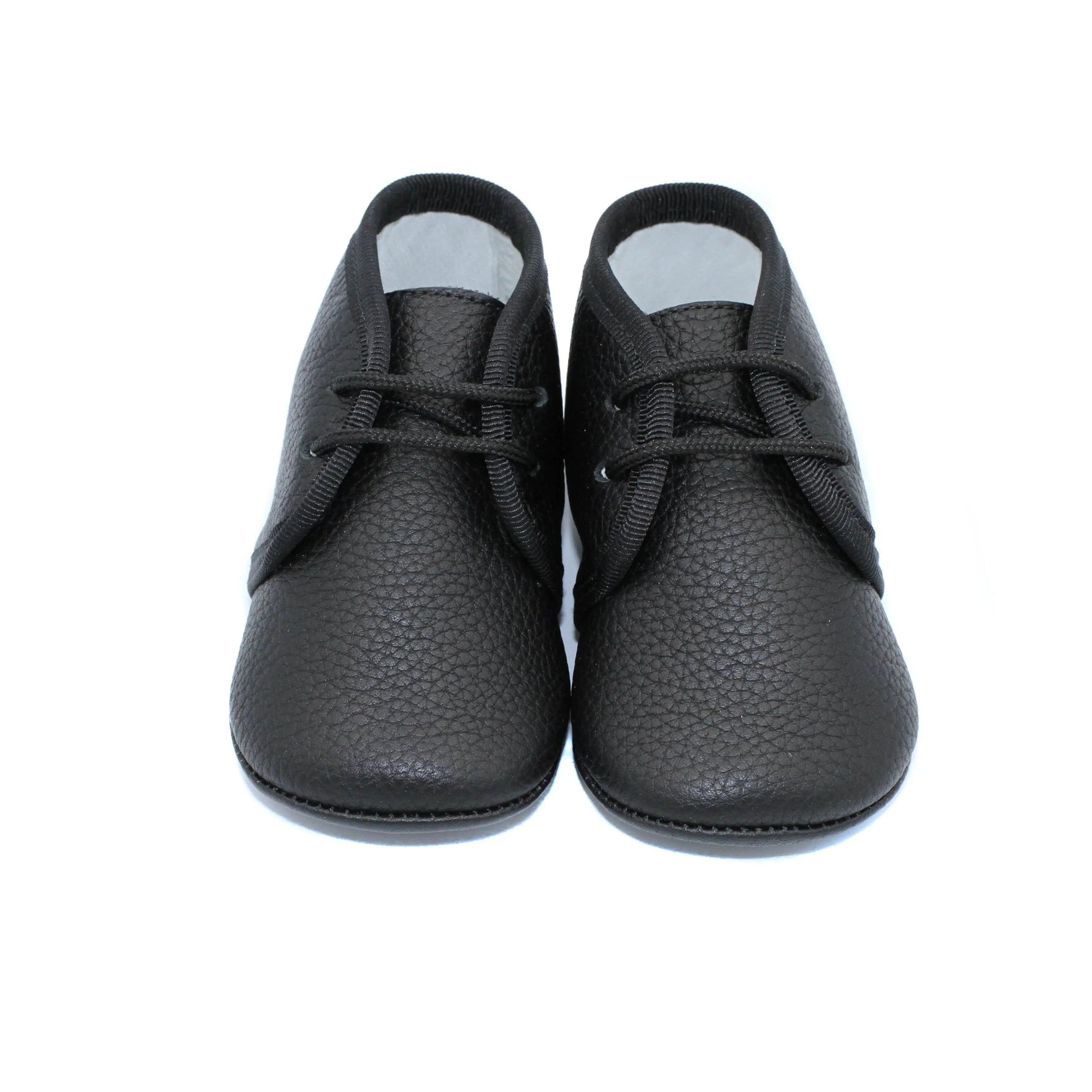 Andres- Black Leather Baby Booties