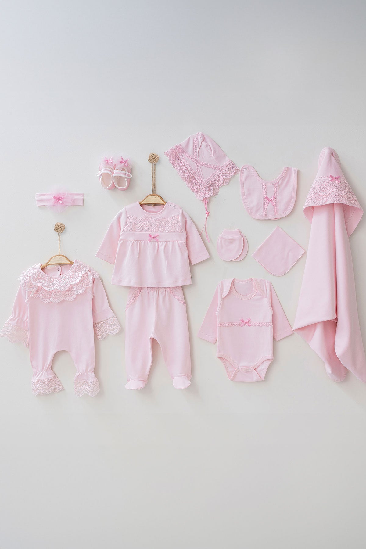 Ann Pink Newborn Coming Home Set (11 Pcs) - By Baano