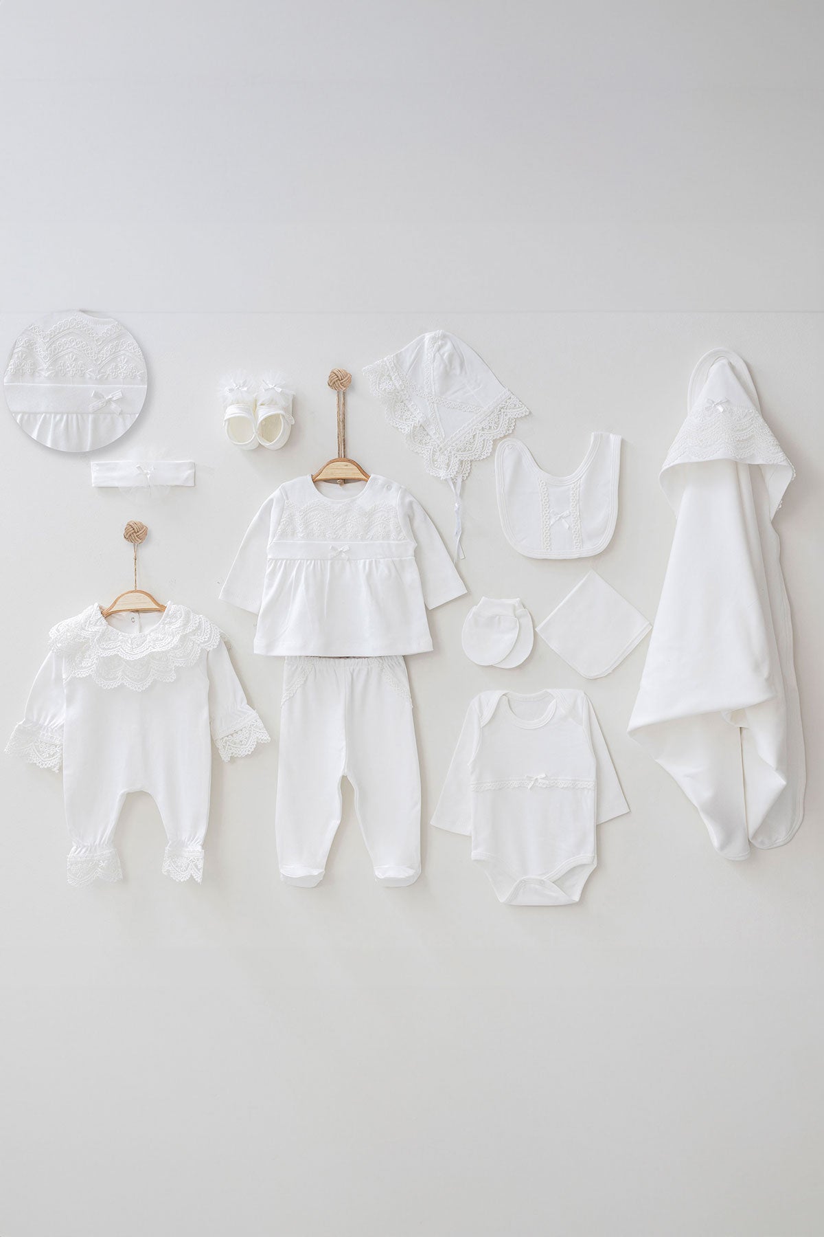 Ann White Newborn Coming Home Set (11 Pcs) - By Baano