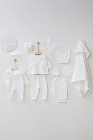 Ann White Newborn Coming Home Set (11 Pcs) - By Baano
