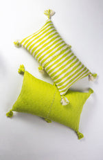 Antigua Pillow - Lemon Lime + Ivory Stripe