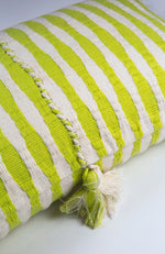 Antigua Pillow - Lemon Lime + Ivory Stripe