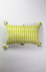 Antigua Pillow - Lemon Lime + Ivory Stripe