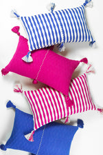 Antigua Pillow - Medium Blue / Fuchsia