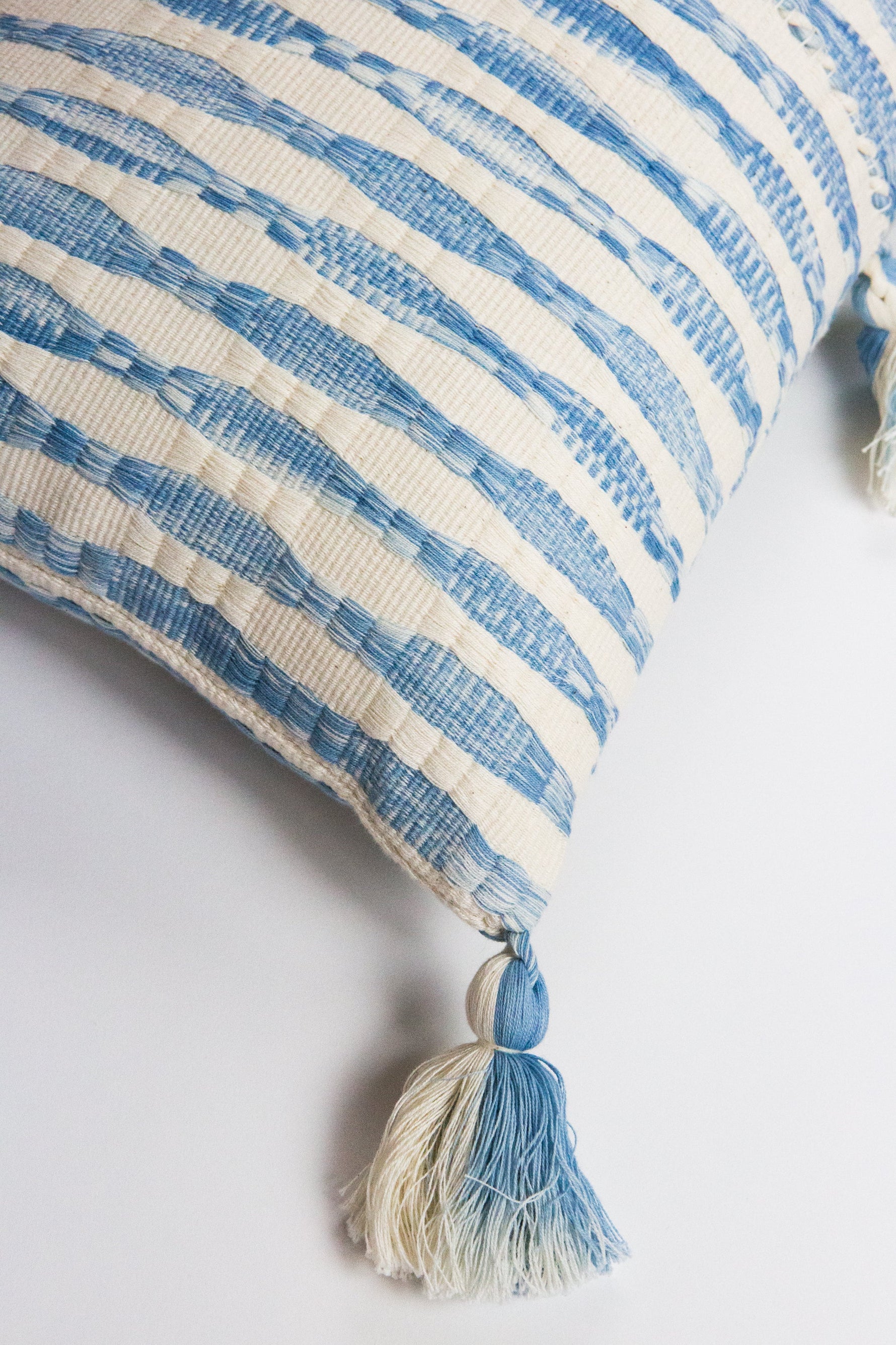 Antigua Pillow- Natural Faded Indigo 20