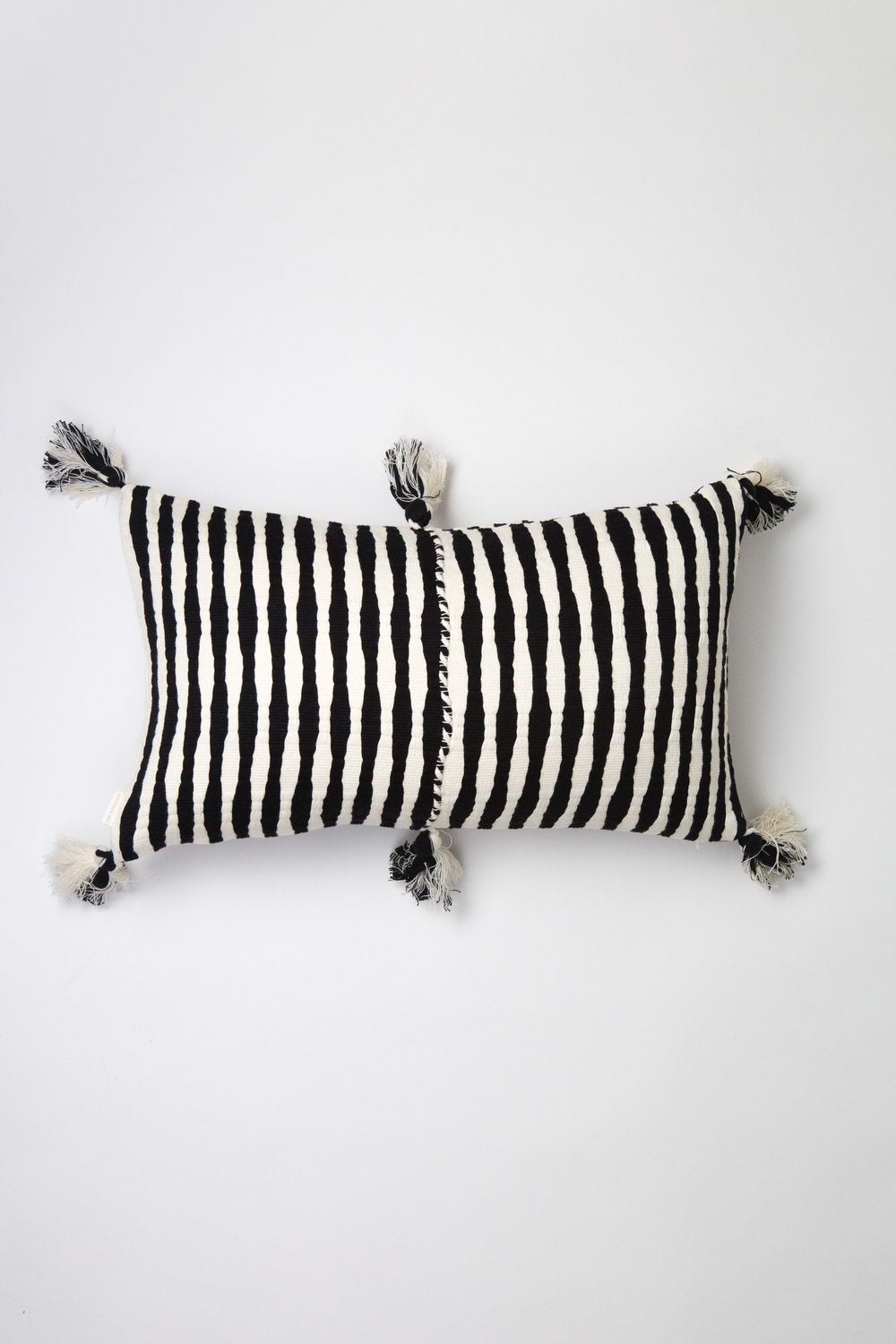 Antigua Pillow - Black and Natural Ivory