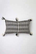 Antigua Pillow - Black and Natural Ivory