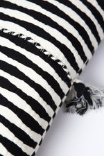 Antigua Pillow - Black and Natural Ivory