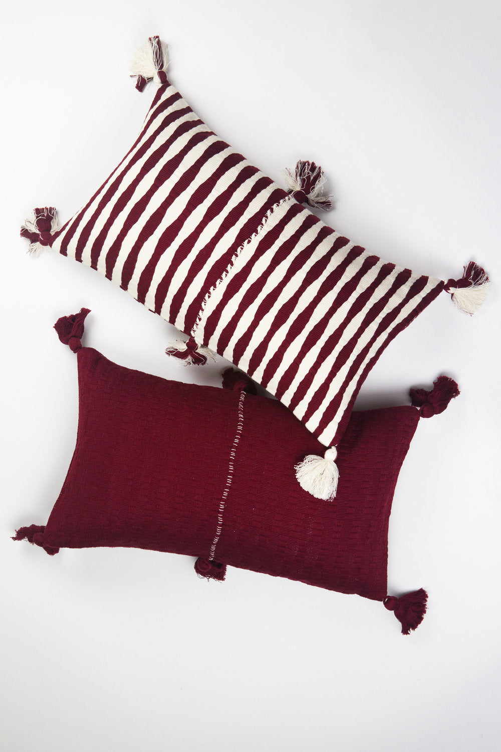 Antigua Pillow - Burgundy Stripe