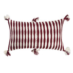Antigua Pillow - Burgundy Stripe