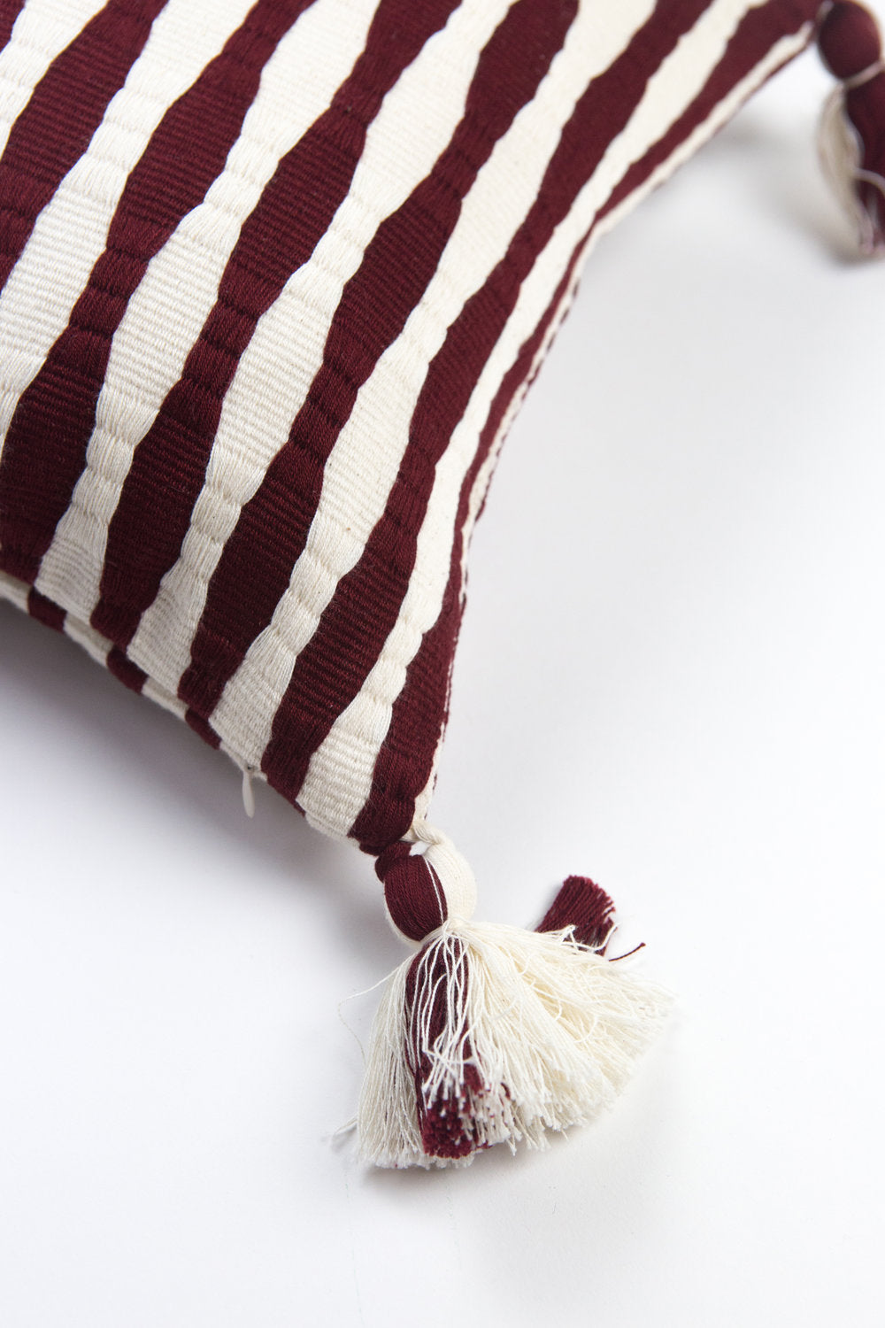 Antigua Pillow - Burgundy Stripe