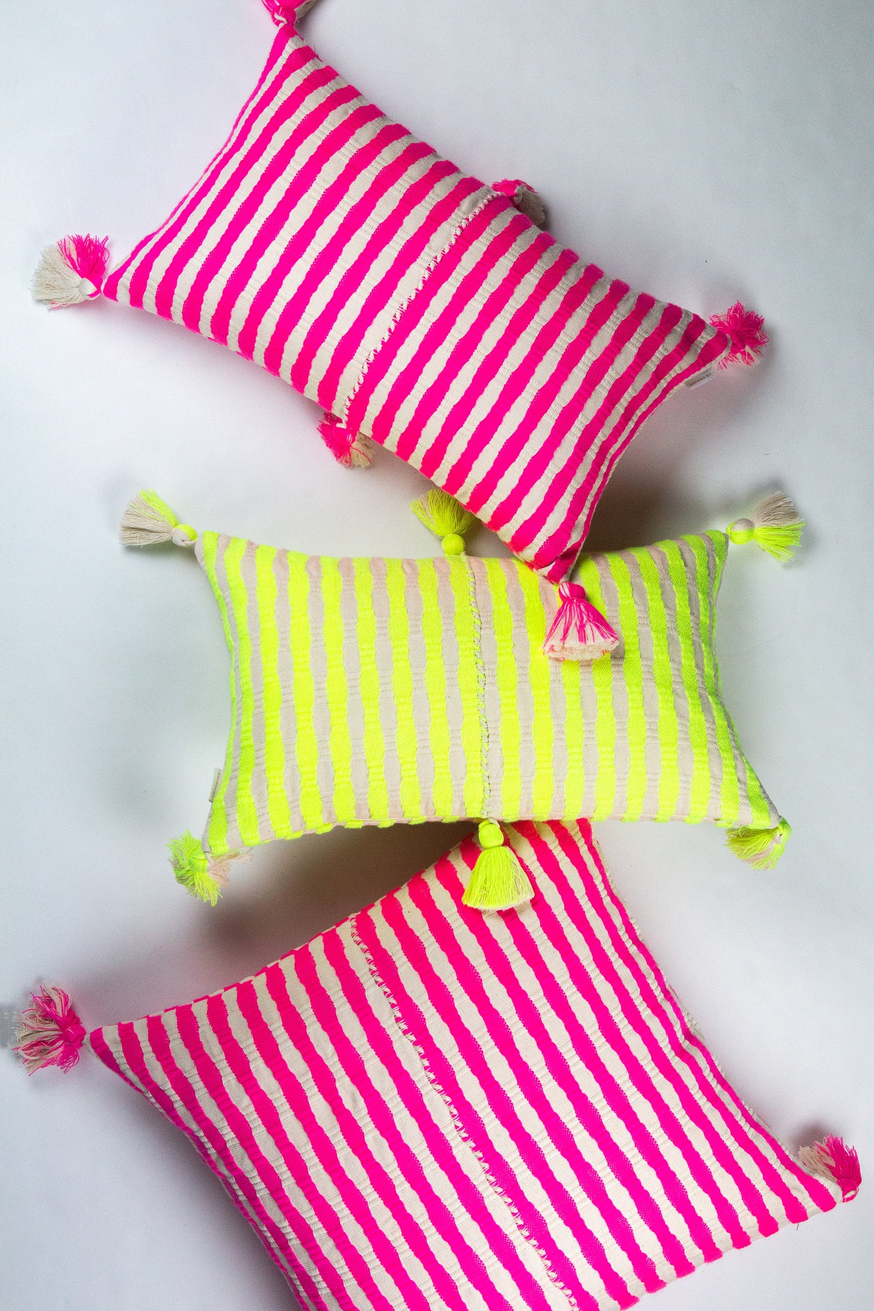 Antigua Pillow - Neon Pink and Yellow