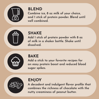 Creamy Peanut Butter Chocolate Protein Powder Stick - By Baano