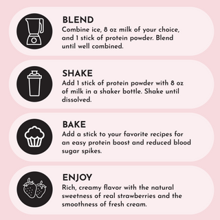Strawberries & Cream Protein Powder Stick - By Baano