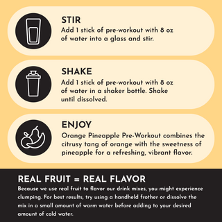 Orange Pineapple Pre-Workout Stick - By Baano